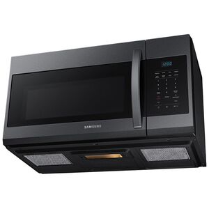Samsung 30 in. 1.7 cu. ft. 1000W Over-the-Range Microwave with 300 CFM - Black Stainless, Black Stainless, hires