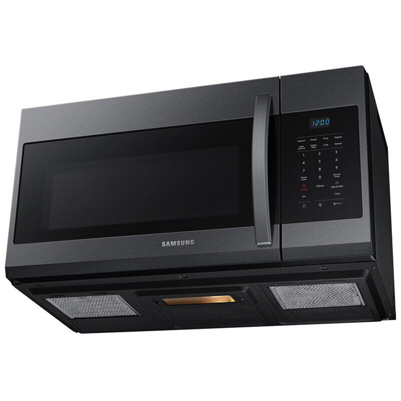 Samsung 30 in. 1.7 cu. ft. 1000W Over-the-Range Microwave with 300 CFM - Black Stainless, Black Stainless, hires