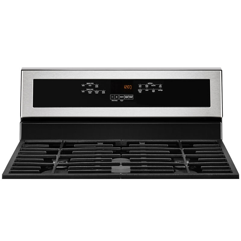 Maytag 30 in. 6 cu. ft. True European Convection Double Oven Gas Range with 5 Sealed Burners - Stainless Steel, , hires