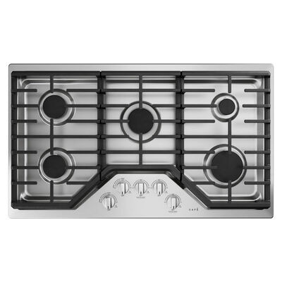 Cafe 36 in. 5-Burner Natural Gas Cooktop with Simmer Burner & Power Burner - Stainless Steel | CGP70362NS1