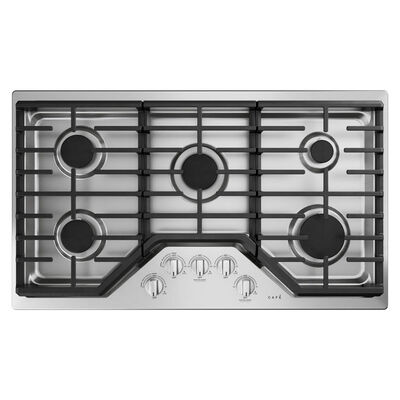 Cafe 36 in. Natural Gas Cooktop with 5 Sealed Burners - Stainless Steel | CGP70362NS1