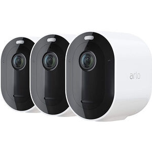 Arlo - Pro 4 Spotlight Camera - Indoor/Outdoor 2K Wire-Free Security Camera with Color Night Vision (3-pack)