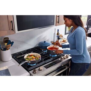Maytag 30 in. 5.8 cu. ft. Air Fry True European Convection Slide-In Gas Range with 5 Sealed Burners - Fingerprint Resistant Stainless, , hires