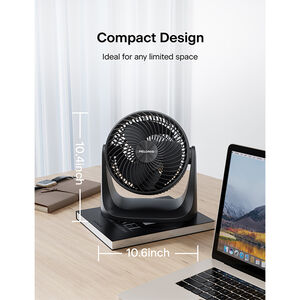 Pelonis Table Fan with 3 Speed Settings & Adjustable Tilt - Black, , hires