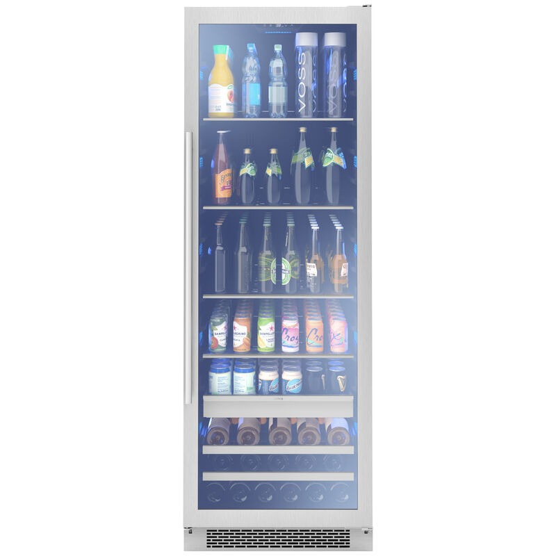 Zephyr Presrv Series 24 in. Built-In/Freestanding 15.7 cu. ft. Beverage Center with Pull-Out Shelves & Digital Control - Stainless Steel, , hires