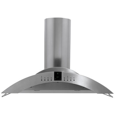 Monogram 36 in. Convertible Chimney Style Range Hood with 350 CFM, 4 Fan Speeds & 4 Halogen Lights - Stainless Steel | ZV750SPSS