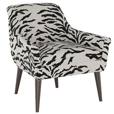 Skyline Furniture Arm Chair in Linen Fabric - Zebra Stripe | 9005LNZBCRBL