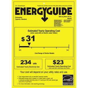 Beko 24 in. Top Control Dishwasher with 48 dBa Sound Level & Pocket - Stainless Steel, , hires