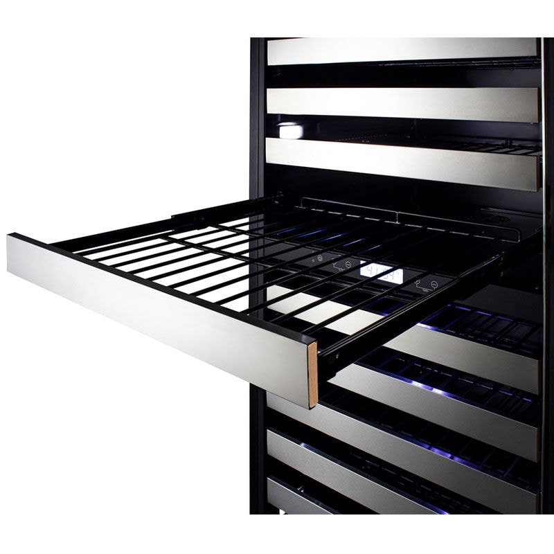 Summit 24 in. Wine Cooler with Wire Racks, Dual Temperature Zones & 163 Bottle Capacity - Stainless Steel, , hires