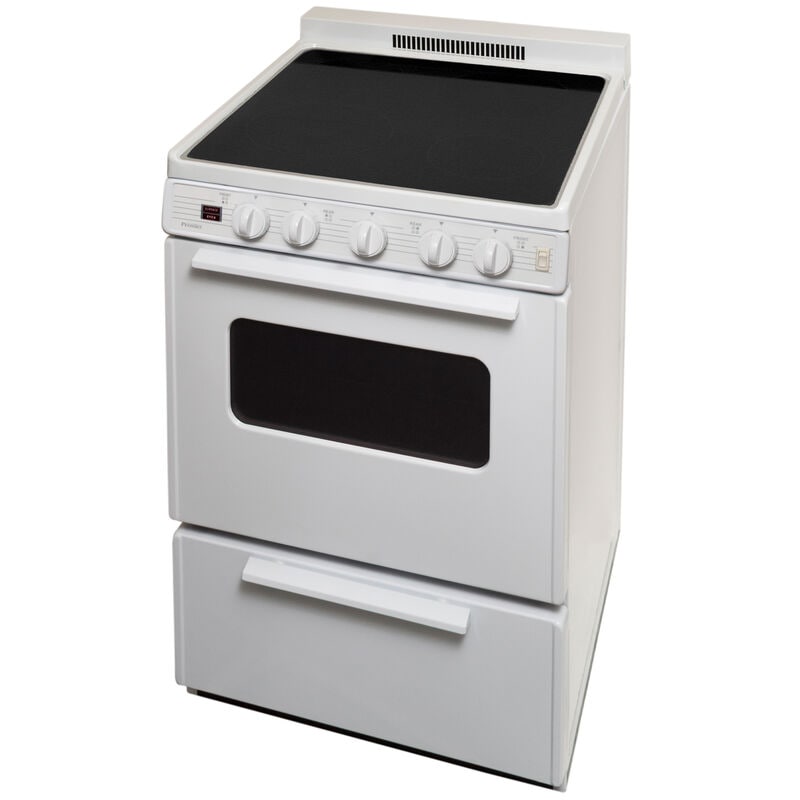 Premier 24 in. 3 cu. ft. Electric Range with Smoothtop Burners - White, , hires