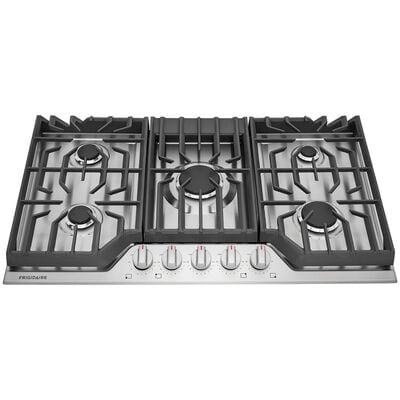 Frigidaire 36 in. 5-Burner Natural Gas Cooktop with Simmer Burner & Power Burner - Stainless Steel | FCCG3627AS