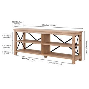 Hudson & Canal Sawyer 62" TV Stand - White Oak, , hires