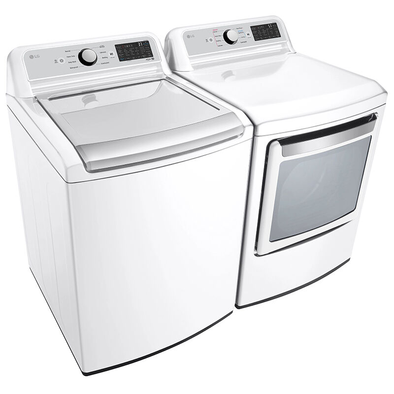 LG 27 in. 7.3 cu. ft. Smart Gas Dryer with Easy-Load Door, Rear Control & Sensor Dry - White, White, hires