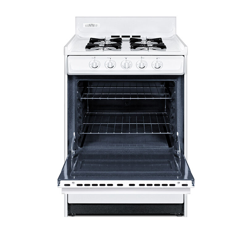 Summit 24 in. 2.9 cu. ft. Oven Freestanding Gas Range with 4 Open Burners - White, , hires