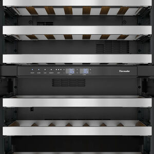 Thermador Masterpiece Series 24 in. Undercounter Wine Cooler with Wood Racks, Dual Temperature Zones & 41 Bottle Capacity - Stainless Steel, , hires