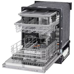LG 24 in. Top Control Smart Dishwasher with 46 dBa Sound Level, 3rd-Rack, Dynamic Heat Dry & Pocket - PrintProof Stainless Steel, PrintProof Stainless Steel, hires