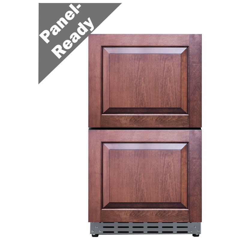 Summit 18 in. 3.4 cu. ft. Outdoor Double Refrigerator Drawers - Stainless Steel/Panel Ready, , hires