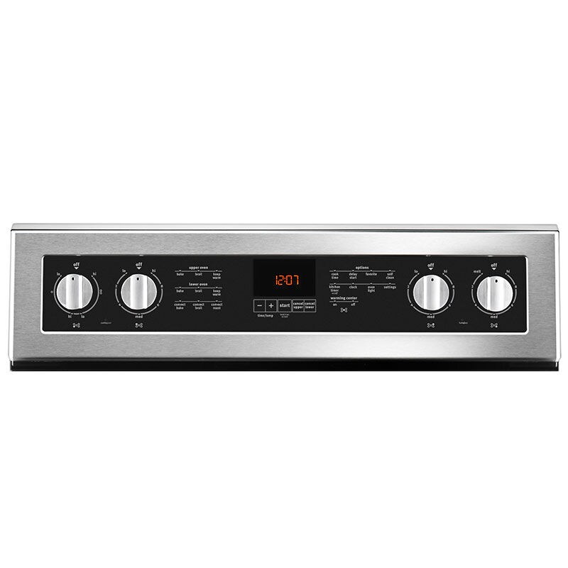 Maytag 30 in. 6.7 cu. ft. True European Convection Double Oven Electric Range with Radiant Burners - Fingerprint Resistant Stainless, , hires