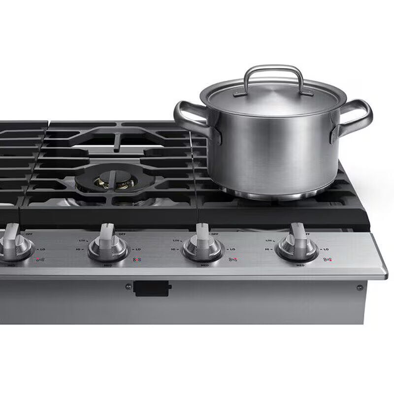 Samsung 30 in. 5-Burner Smart Natural Gas Cooktop with Griddle, Simmer Burner & Power Burner - Black Stainless, Black Stainless, hires