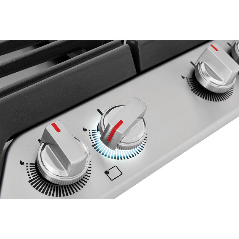 Frigidaire Gallery 30 in. 4-Burner Natural Gas Cooktop with Simmer Burner & Power Burner - Stainless Steel, , hires