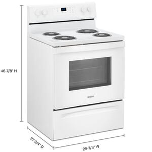Whirlpool 30 in. 4.8 cu. ft. Electric Range with Coil Burners - White, , hires