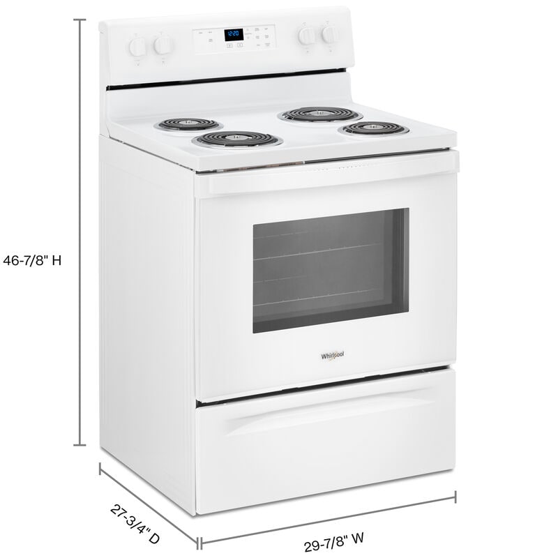 Whirlpool 30 in. 4.8 cu. ft. Electric Range with Coil Burners - White, , hires
