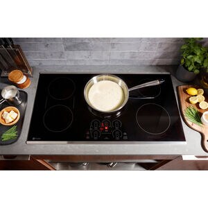 GE Profile 36 in. 5-Burner Smart Induction Cooktop with Simmer Burner & Power Burner - Black, , hires