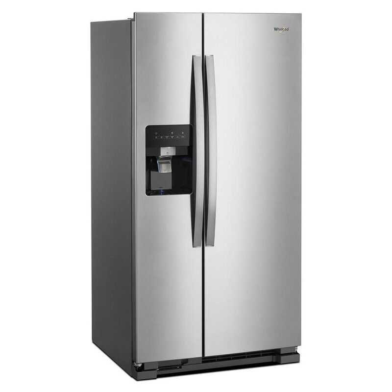 Whirlpool 33 in. 21.4 cu. ft. Side by Side Refrigerator with Ice & Water Dispenser - Monochromatic Stainless Steel, Monochromatic Stainless Steel, hires