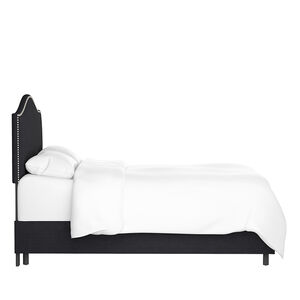 Skyline Twin Nail Button Bed in Linen - Black, Black, hires