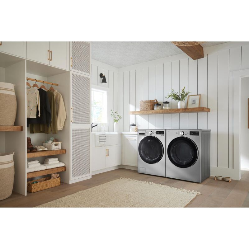 LG 27 in. 7.4 cu. ft. Smart Stackable Gas Dryer with AI Sensor Dry, TurboSteam, Sanitize & Steam Cycle - Graphite Steel, , hires