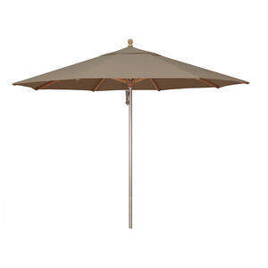 SimplyShade Ibiza 11' Octagon Wood/Aluminum Market Umbrella in Solefin Fabric - Taupe, Taupe, hires