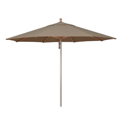 SimplyShade Ibiza 11' Octagon Wood/Aluminum Market Umbrella in Solefin Fabric - Taupe | SSUWA811SS74