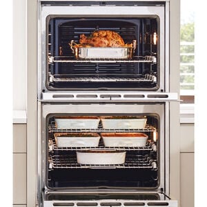 Wolf M Series 30 in. 10.2 cu. ft. Smart Top Control Electric Double Wall Oven with Standard Convection - Stainless Steel, , hires