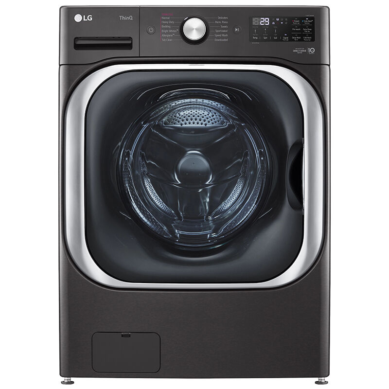 LG 29 in. 5.2 cu. ft. Smart Stackable Front Load Washer with Steam Wash Cycle - Black Steel, , hires