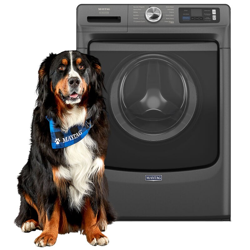 Maytag Pet Pro 27 in. 5.0 cu. ft. Smart Stackable Front Load Washer with Sanitize & Steam Cycle - Volcano Black, Volcano Black, hires