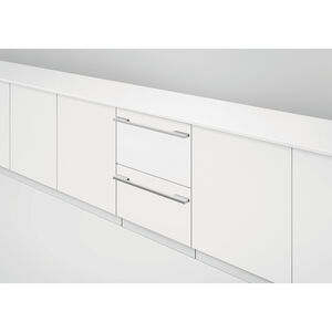 Fisher & Paykel Series 9 24 in. Smart Double Drawer with Top Control & 43 dBa Sound Level - Custom Panel Ready, , hires