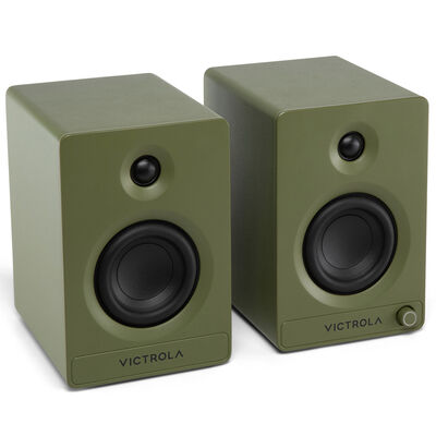 Victrola Tempo Bluetooth Bookshelf Speakers - Green | VPS-400-GRN