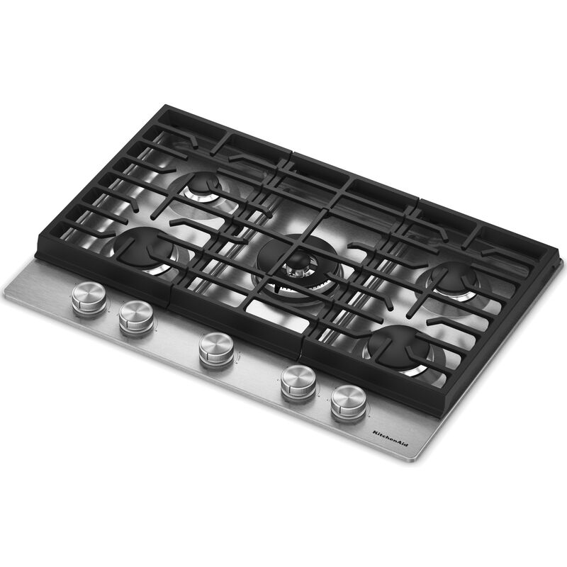 KitchenAid 30 in. 5-Burner Natural Gas Cooktop with Simmer Burner & Power Burner - Stainless Steel, , hires