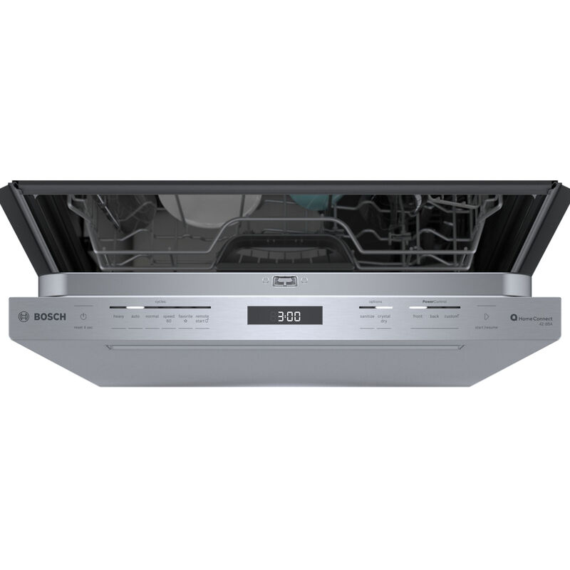 Bosch 800 Series 24 in. Smart Built-In Dishwasher with Top Control, 42 dBA Sound Level, 16 Place Settings, 8 Wash Cycles & Sanitize Cycle - Stainless Steel, Stainless Steel, hires