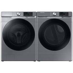 Samsung 27 in. 7.5 cu. ft. Smart Stackable Front Load Electric Dryer with Sanitize Cycle & Sensor Dry - Platinum, Platinum, hires