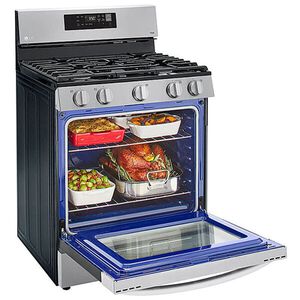LG 30 in. 5.8 cu. ft. Smart Gas Range with 5 Sealed Burners - Stainless Steel, , hires