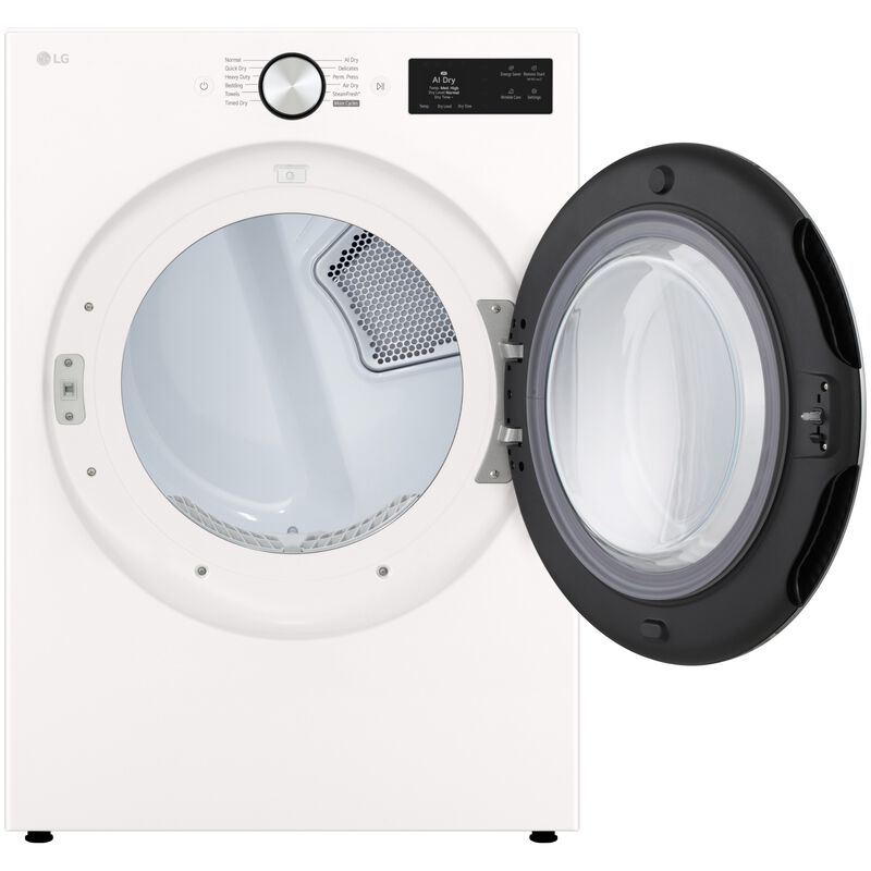 LG 27 in. 7.4 cu. ft. Smart Stackable Electric Dryer with AI Sensor Dry, TurboSteam, Sanitize & Steam Cycle - Alpine White, , hires