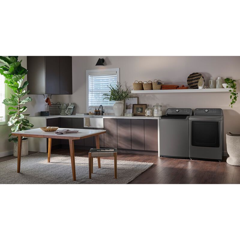 LG 27 in. 7.3 cu. ft. Electric Dryer with FlowSense Duct Clogging Indicator, LoDecibel Quiet Operation & Sensor Dry - Monochrome Gray, Monochrome Gray, hires