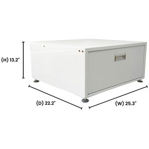 Equator Universal Laundry Pedestal for 24" Washer, Dryer & Combo with Storage Drawer - White, , hires