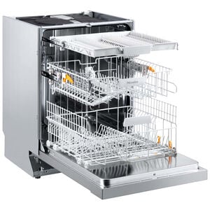 Miele 24 in. Front Control Dishwasher with 44 dBa Sound Level, 3rd-Rack & Pocket - Clean Steel, , hires