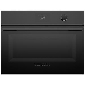 Fisher & Paykel Series 9 24 in. 1.7 cu. ft. Electric Smart Oven/Microwave Combo Wall Oven with Standard Convection - Black Glass, , hires