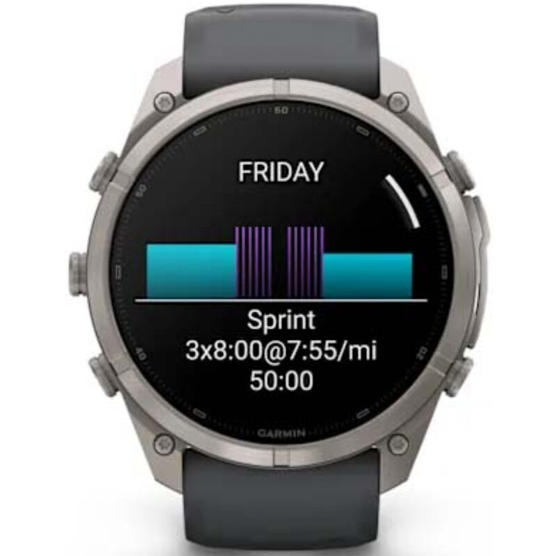 Garmin fenix 9 Pro 51 mm, AMOLED Smart Watch - Titanium with Graphite/Black Silicone Band, , hires