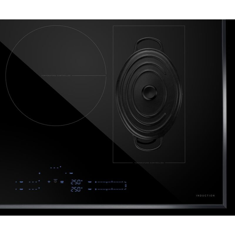 JennAir Lustre Stainless 30 in. 4-Burner Smart Induction Cooktop with Simmer Burner & Power Burner - Black with Stainless Steel, , hires