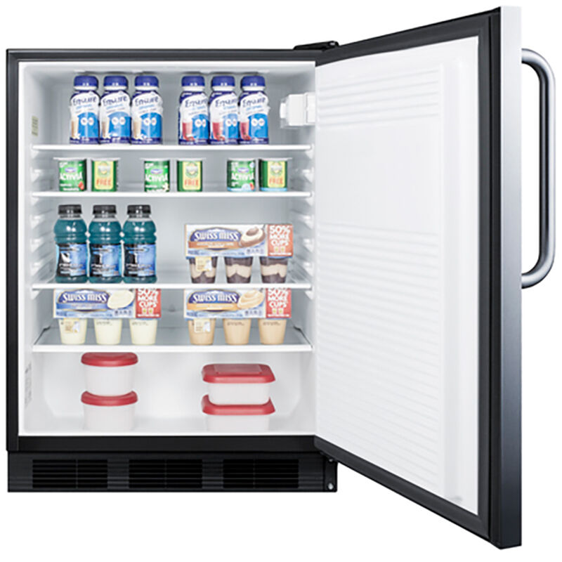 Summit Medical 24 in. 5.5 cu. ft. Mini Fridge with Rounded Handle - Stainless Steel, , hires