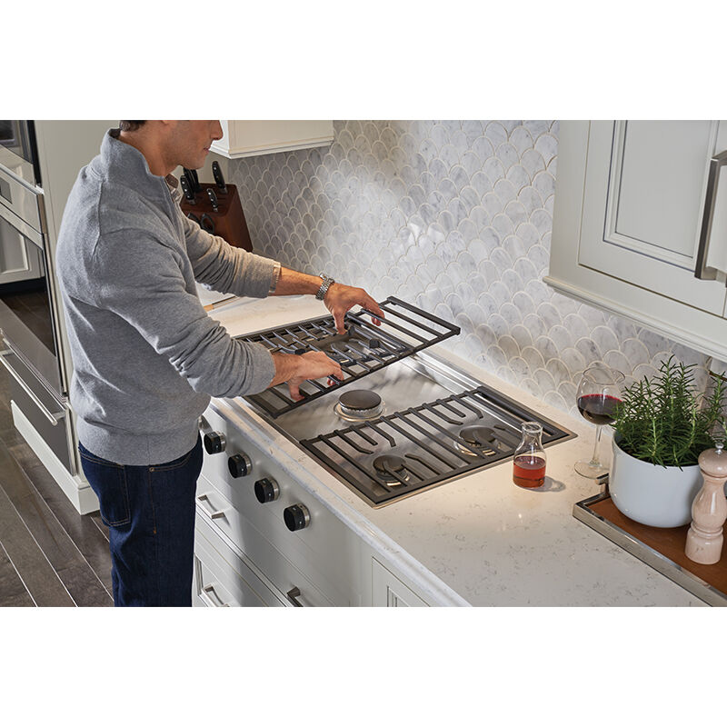 Wolf Contemporary 36 in. 5-Burner Natural Gas Cooktop with Simmer Burner & Power Burner - Stainless Steel, , hires